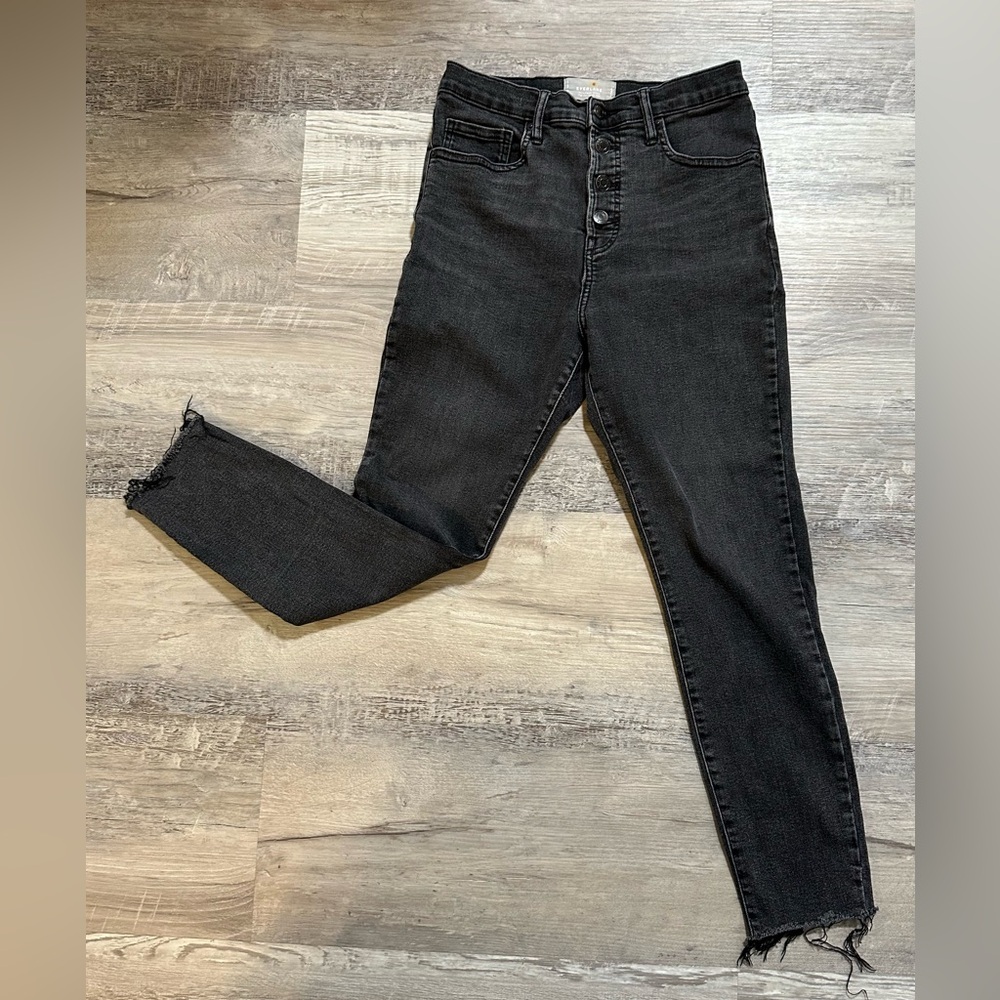 Everlane Women’s Authentic Stretch High Rise Skinny Jeans Black Size 30 Regular